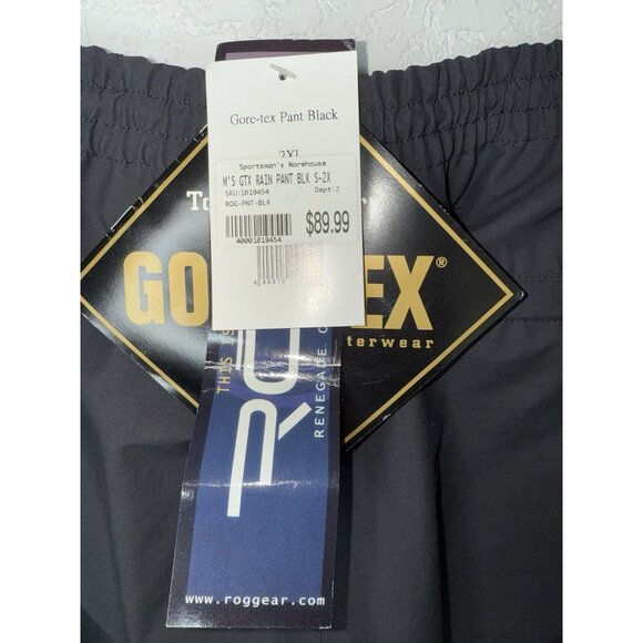 RENEGADE OUTDOOR GEAR Gore-Tex Black Rain Hunting Fishing Pants Mens 2XL New Q - Picture 3 of 4